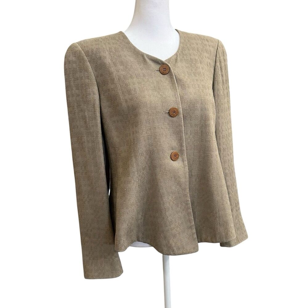 Vintage Giorgio Armani Le Collezioni Beige Blazer Silk Blend Women’s 8 Italy